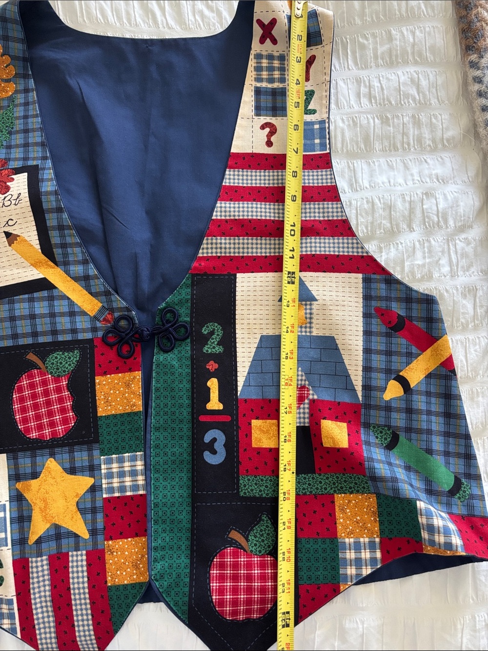 Vintage Women’s Patchwork Teacher Vest – Multicolor - Picture 6 of 7